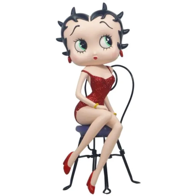 Betty Boop Red Glitter Dress On Chair Statue