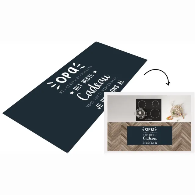 KitchenYeah Keukenloper - Loper keuken - Kado man - Opa - Spreuken - Het beste cadeau - Quote - Keukenloper vinyl Multicolor