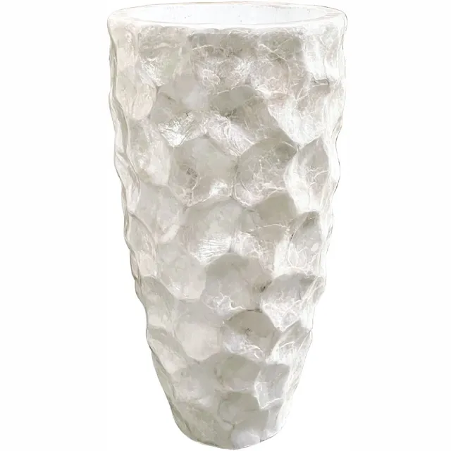 Deco-Trendz Luxe Schelpenvaas - Wit - Moderne Elegantie - 60cm