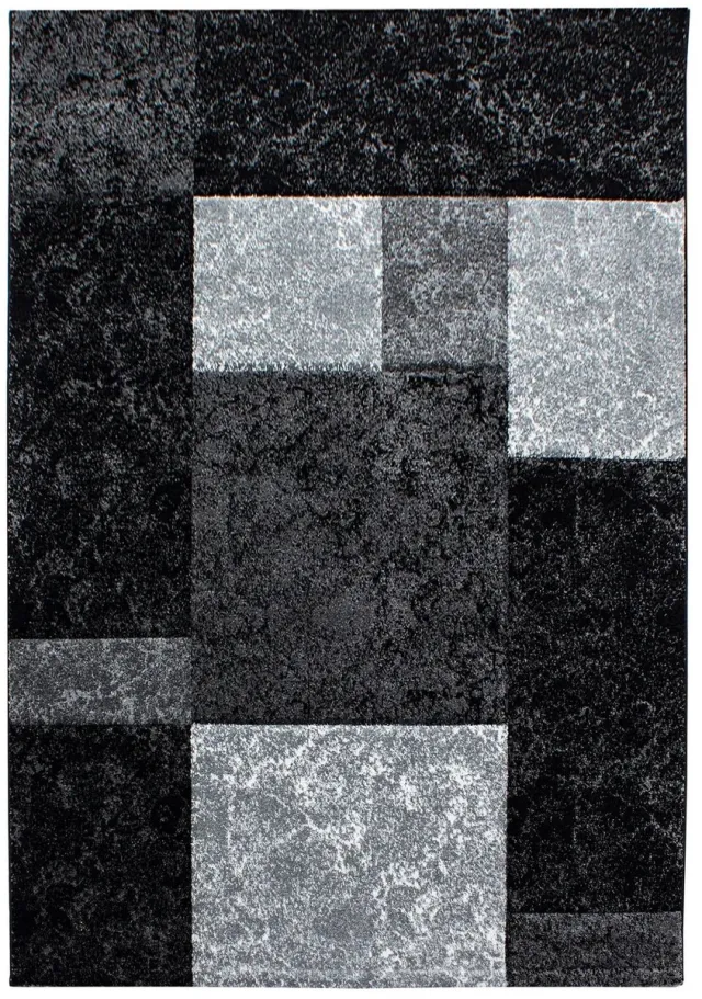 Dutch XXL Modern Vloerkleed | Tapijt | Hawaii | Tegels | Zwart | 120x170 cm