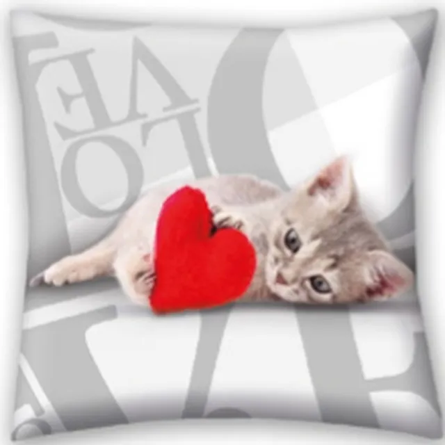 Les Valentines Valentines Sweet Cat - Sierkussen - 40 x 40 cm - Multi