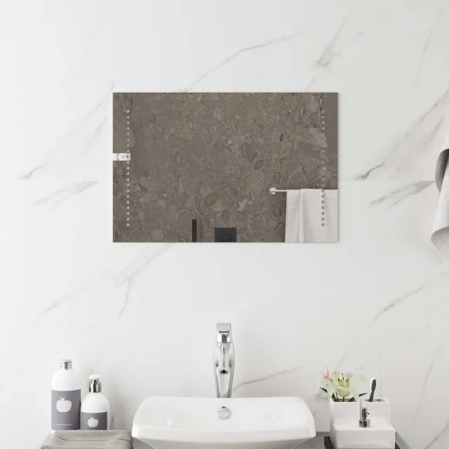 vidaXL LED Badkamer Spiegel Doorzichtig 60 x 40 cm gehard glas transparent