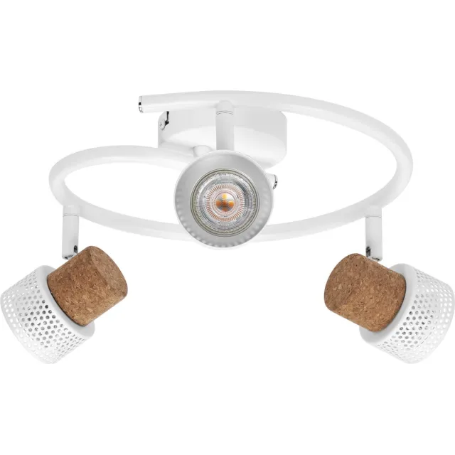 LEDVANCE DECOR SPOT CORK Spiral, 3 x 3,4W, 690lm, wit, spot, verstelbare koppen, veelzijdig gebruik, interieurspot, vervangbare ledlampen, dimbaar, warm witte lichtkleur, GU10