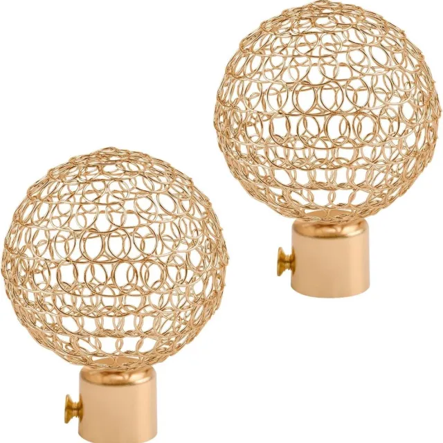 Provento Gouden eindstukken voor gordijnrail - Decoratieve metalen decoratie - 19 mm binnendiameter Any