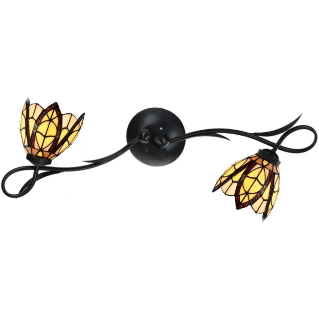 Coloured by Art Tiffany Wandlamp / Plafonnière Lovely Flow Souplesse small 2 - Art Deco Trade Bruin