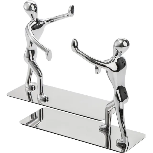 Excitat Boekensteun - Metalen boekensteun - Antislip - Decoratieve boekensteun - Geschikt voor thuis, kantoor, bibliotheek, school, hotel - Zilver