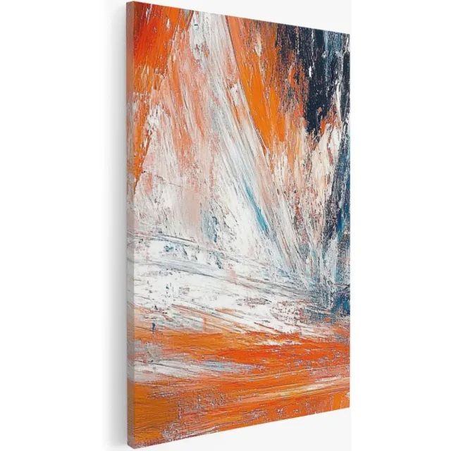 Saammp Canvas Schilderij - dynamische Strepen - Abstract - 20x30 - Foto op canvas - Wanddecoratie - Muurdecoratie Woonkamer - Slaapkamer decoratie - Canvas Print Multicolor