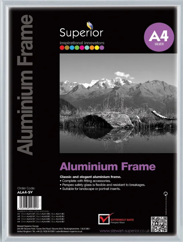 Seco fotolijst - A4 - 21 x 29.7cm - zilver geborsteld aluminium - 11mm frame