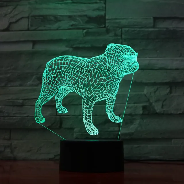 MC Living 3D Led Lamp Met Gravering - RGB 7 Kleuren - Hond