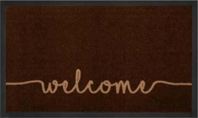Hanse Home Deurmat Cozy Welcome - donkerbruin - wasbaar 30°C 45x75 cm