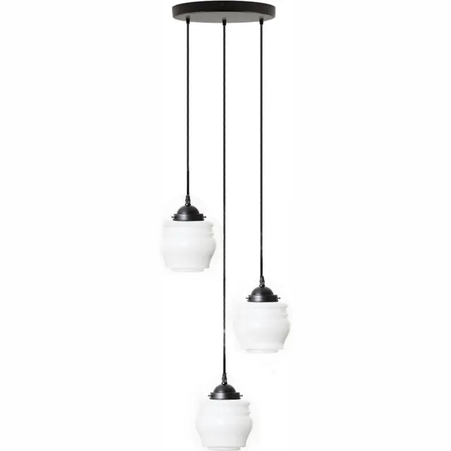 Coloured by Art 3 lichts hanglamp bloemknop - Art Deco Trade Zwart
