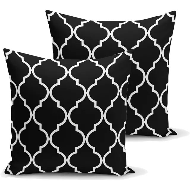 De Groen Home Velvet Sierkussen 45x45 cm 2 stuks set - Ogea - Inclusief binnenkussen - Aan beide zijdig bedrukt Wit