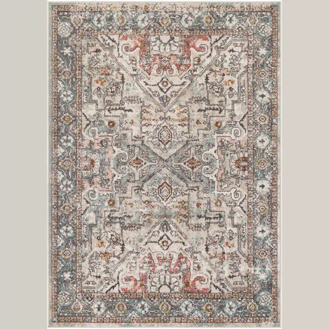 Surya Dia vloerkleed vintage oosters grijs rood
