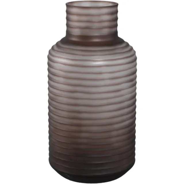 PTMD Kalyce Light Brown Handcut Solid Glass Vase Bruin