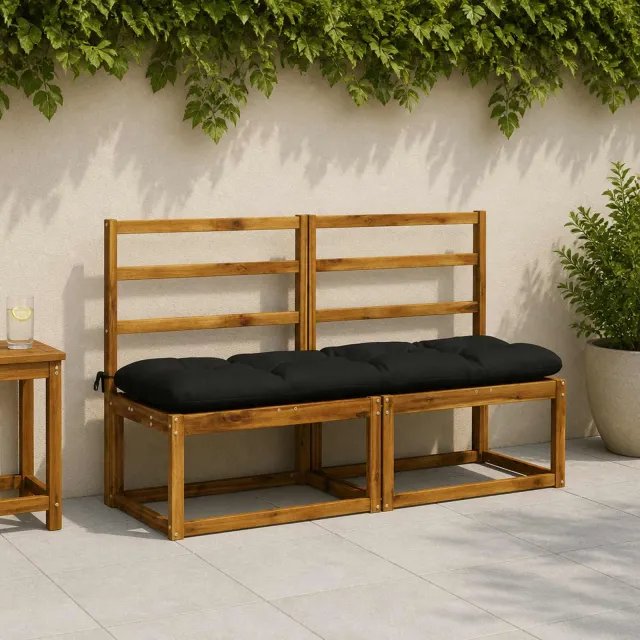 vidaXL Bankkussen VIANEN 100% Polyester Zwart 140 x 40 x 12 cm