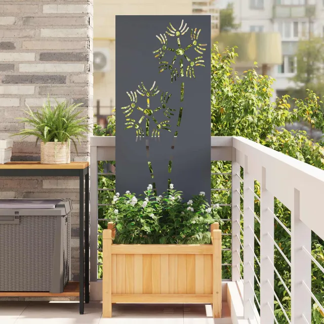 vidaXL Tuin Privacy Screen Antraciet 50 x 140 cm Koudgewalst staal