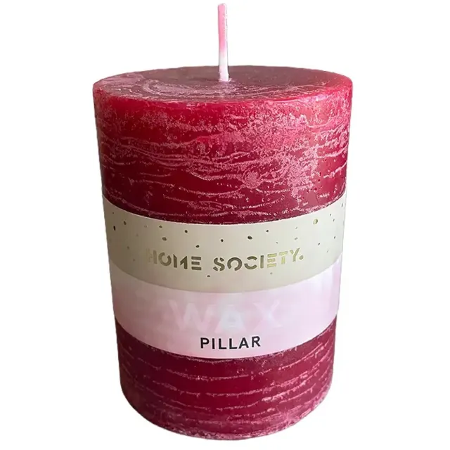 Home Society Rode Ronde Stompkaars van Wax – Diameter 7,5 x 10 cm rood