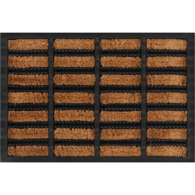 vidaXL Deurmat rechthoekig 40x60 cm rubber en kokosvezel Bruin