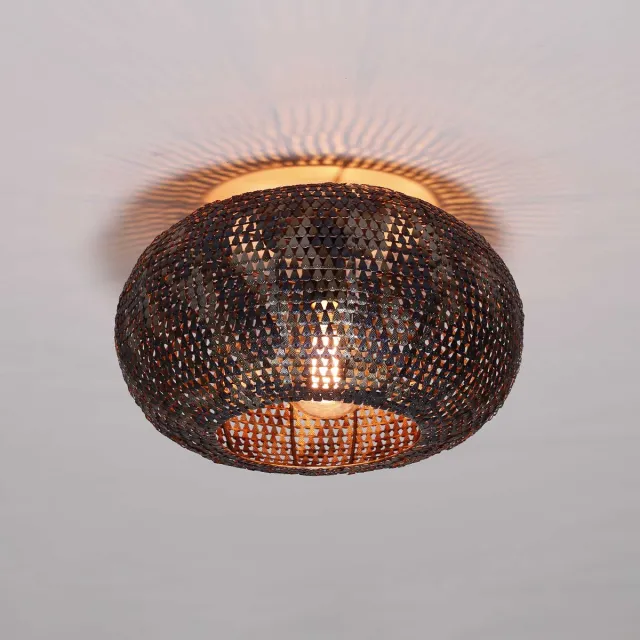 Dimehouse Plafondlamp Alfie metaal zwart bruin