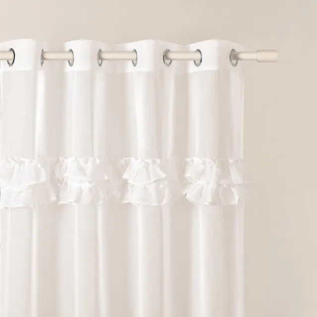 Unyqoos 140X280 Crème Gordijn met Ruches en Oogjes voor Elegante Woon- en Slaapkamer