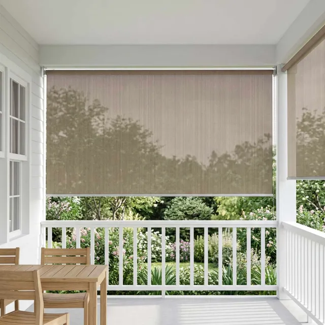 vidaXL Buitenrolgordijn 90% UV-blok Taupe 140 x 230 cm HDPE