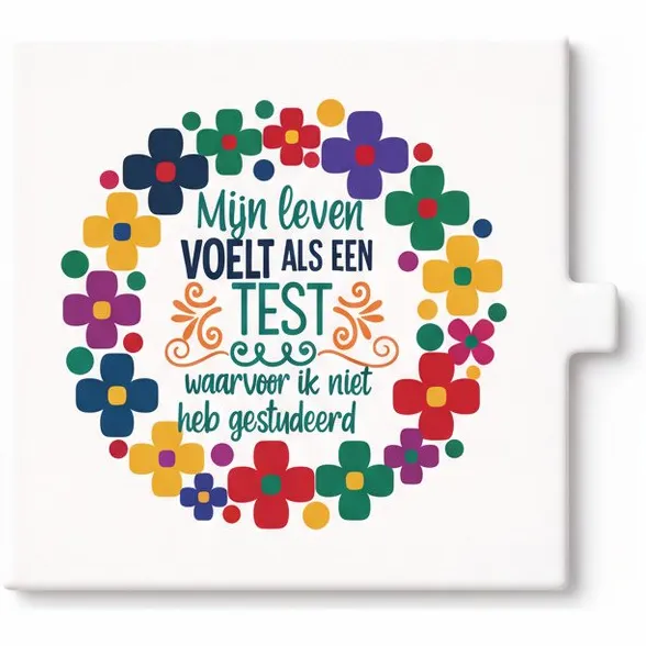 Bedruk King Grappige “Mijn Leven Voelt Als Een Test Waar Ik Niet Voor Heb Gestudeerd” Keramische Tegel – Kleurrijke Quote Wanddecoratie – Humor Cadeau Tegel Multi-color