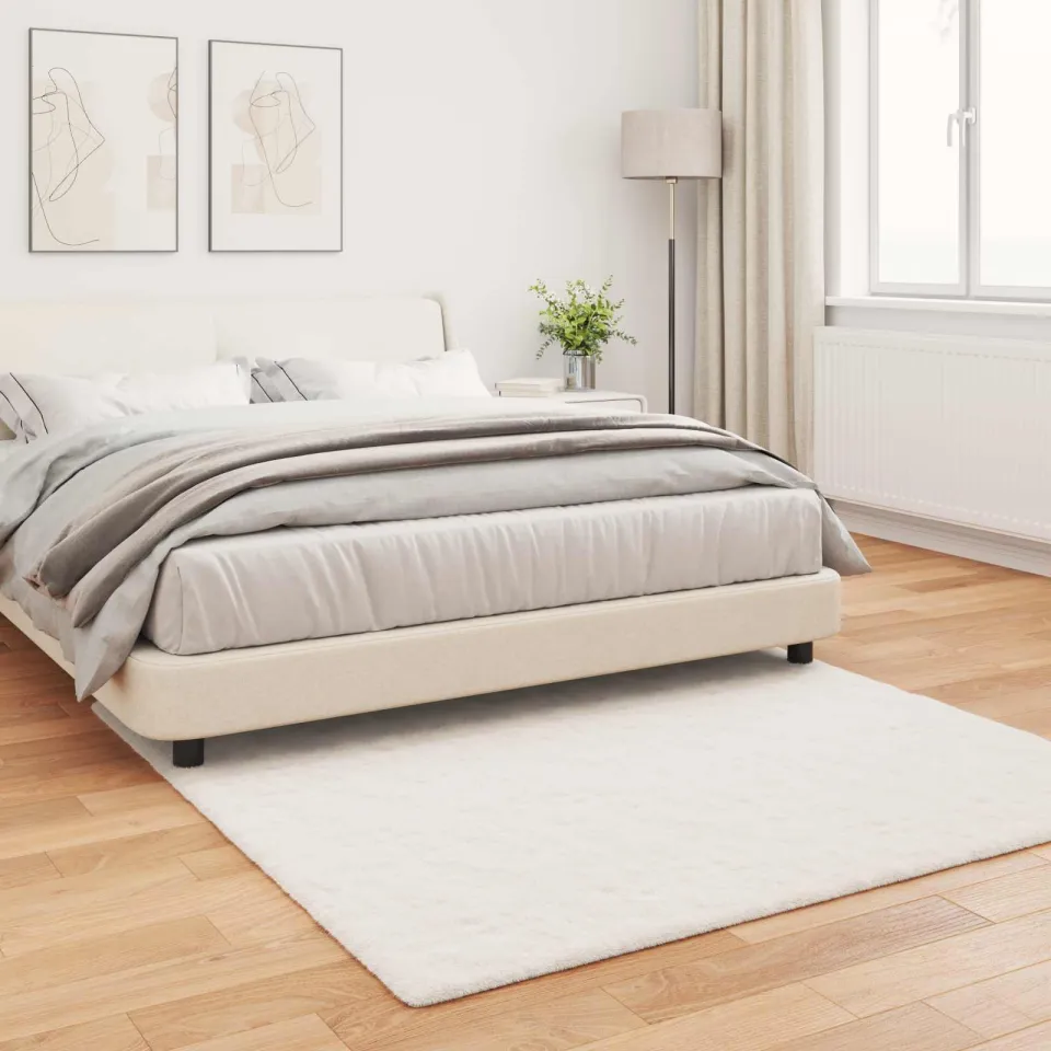 vidaXL Antislip vloerkleed van imitatie konijnenbont OLITE crème, foto 3