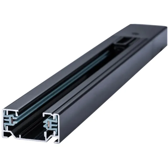Fantasia Track spanningsrail monofase, 93 cm, zwart aluminium, 220V, dimbaar, voor railspots (excl. spots)