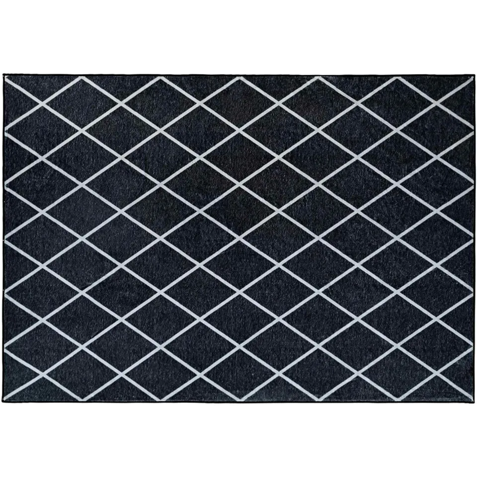 vidaXL Vloerkleed ORIZ Zwart diamanten patroon 120 x 170 cm