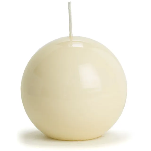 Rustik Lys Hoogglans Bolkaars - 8 cm - Cream
