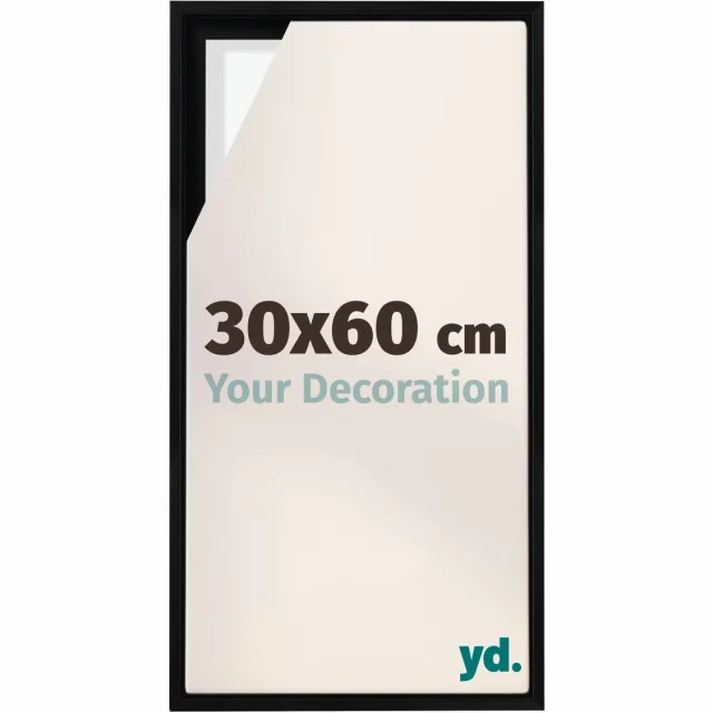 yd. yd, Baklijst 30x60 cm Zwart Mat - Lijst voor Canvasdoek - MDF Lyon