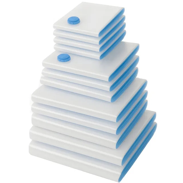 orzeszku 12× Vacuümzakken voor Kleding en Beddengoed – 12 stuks – 4 formaten – Herbruikbaar – Met Ventiel + Ritsluiting SET 12x (4 formaten)