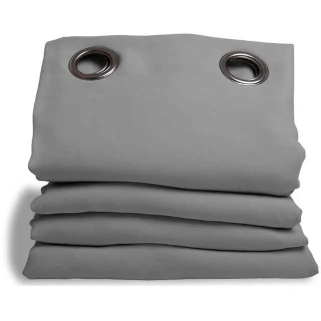 Moondream DecibelControl™ 3in1 Anti-Ruisgordijn | Geluidsisolatie | Thermo Winter+Zomer | 100% Verduisterend | Gepatenteerde Technologie | EU-fabricaat | Oogjes | Grijs MC09 | 140B x 260L cm