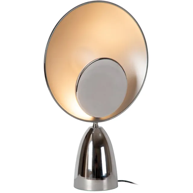 Lucide CASTAMAR - Tafellamp - Ø 25,5 cm - LED - 1x8W 2100K - Chroom Chroom, Zwart