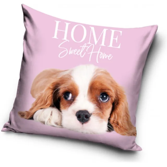 DOG Cavalier-kingcharlesspaniël - puppy - Home sweet home - sierkussensloop - 40 x 40 cm meer kleuren