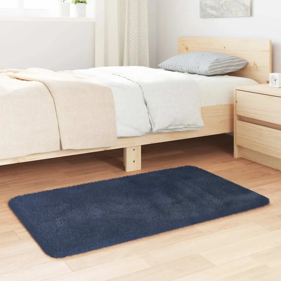 vidaXL Hoogpolig vloerkleed NAVARRA polyester marineblauw, foto 3