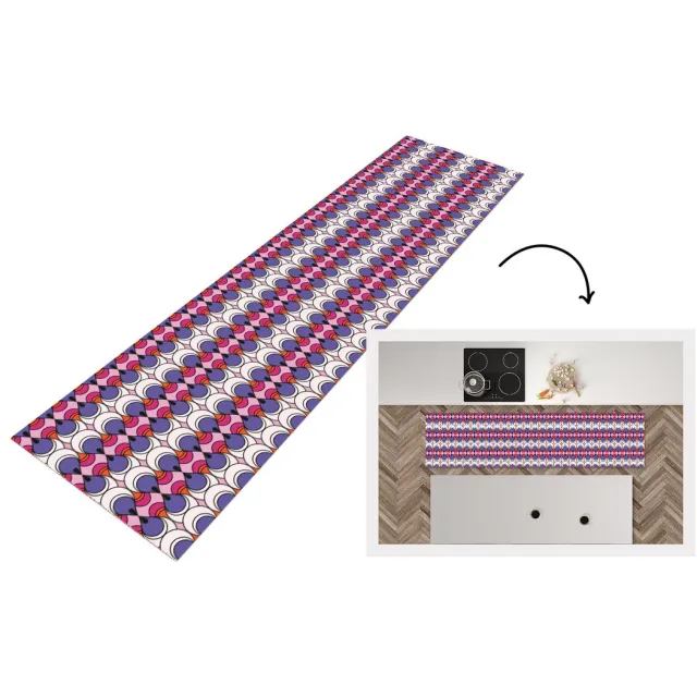 KitchenYeah Keukenloper 200x50 cm - Keukenmat vinyl Retro - Druppel - Design - Keukenmatten loper - Keuken vloerkleed tapijt