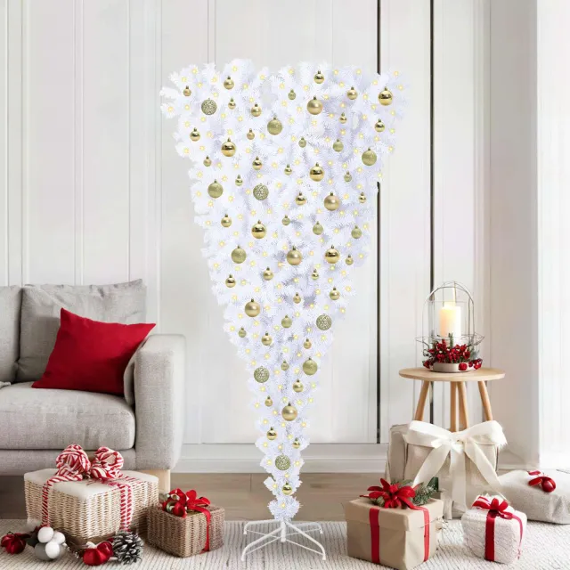 vidaXL Kunstkerstboom Wit 180 cm PVC en staal