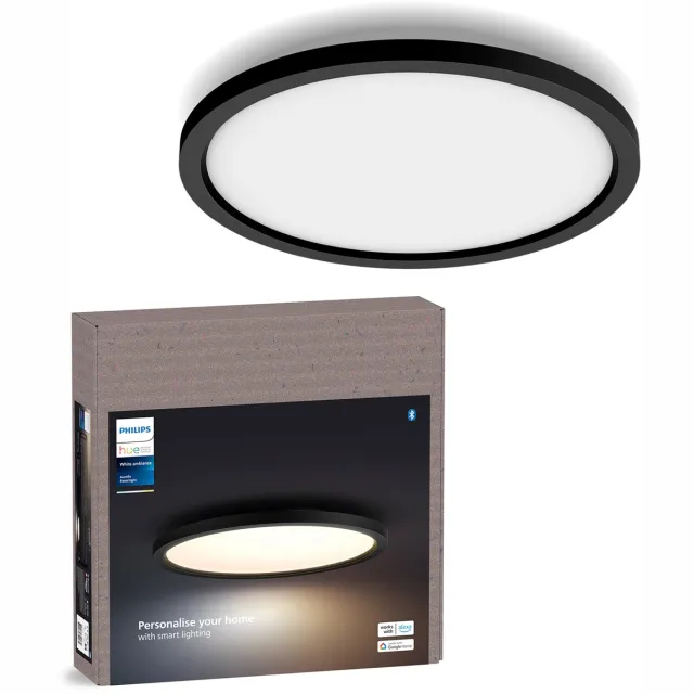 Philips Hue Aurelle - paneellamp - warm- tot koelwit licht - zwart - rond