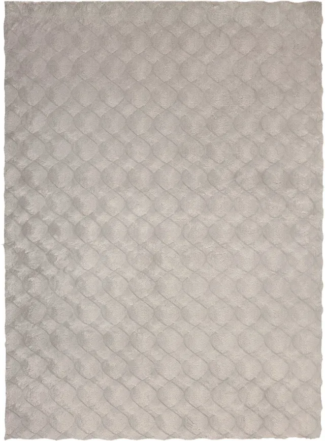 Padiro knus hoogpolig vloerkleed 160 x 230 cm - lichtgrijs - modern effen structuurontwerp - voor vloerverwarming - van polyester en katoen