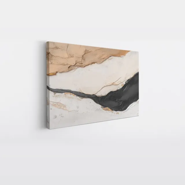 Saammp Canvas Schilderij - penseelstreken - Pastel kunst - Abstracte wanddecoratie- 40x30 - Foto op canvas - Wanddecoratie - Muurdecoratie Woonkamer - Kantoor Decoratie Multicolor