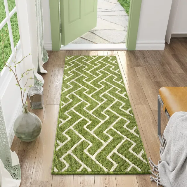 Famanu Deurmatten voor Binnen, 50x120cm, Antislip Achterkant,Vuilvangmat,Absorberende Antislipdeurmat voor Ingang,Binnen,Keuken,Voordeur,Huisdieren en Tuin (Sage Green) GROEN