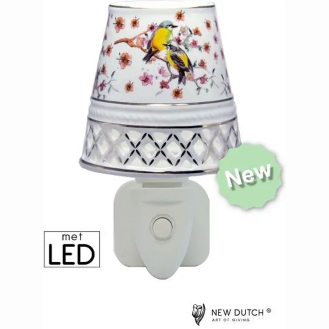 New Dutch® Night Light LED Loving Birds Wit/Geel/Zilver