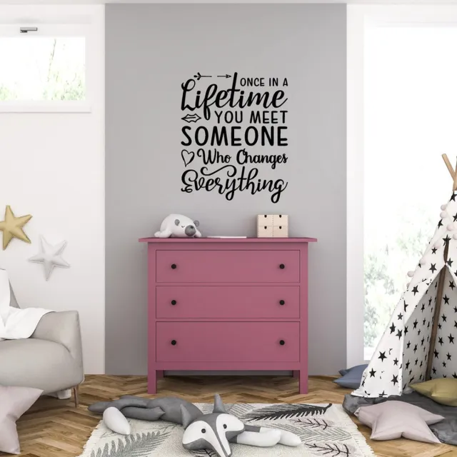 MC Living Muursticker - Once In A Lifetime You Meet Someone - 46,4 x 56,8 - Zwart