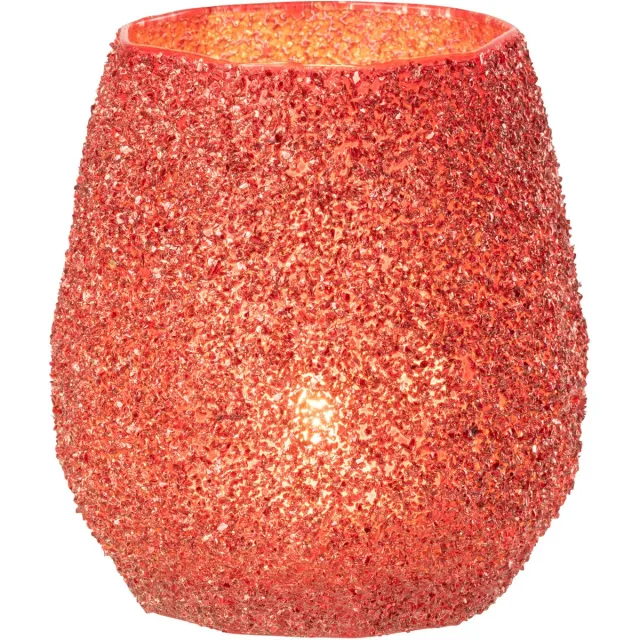 J-Line theelichthouder - glas - rood - large
