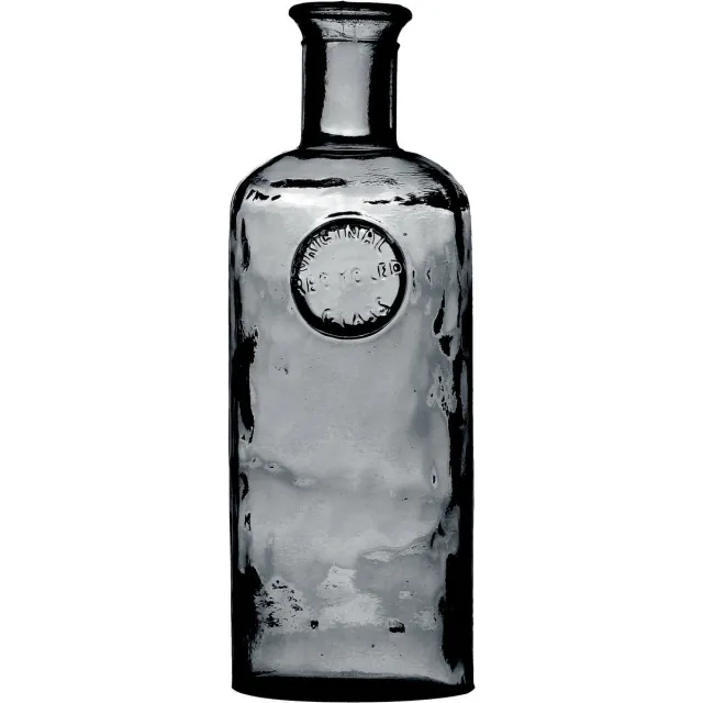Natural Living Bloemenvaas Olive Bottle - smoke grijs transparant - glas - 13 x 27 cm - Fles vazen