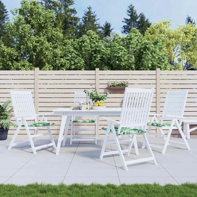 vidaXL Stoelkussens 4 st Oxford Stof Bladpatroon 50 x 50 x 3 cm Groen