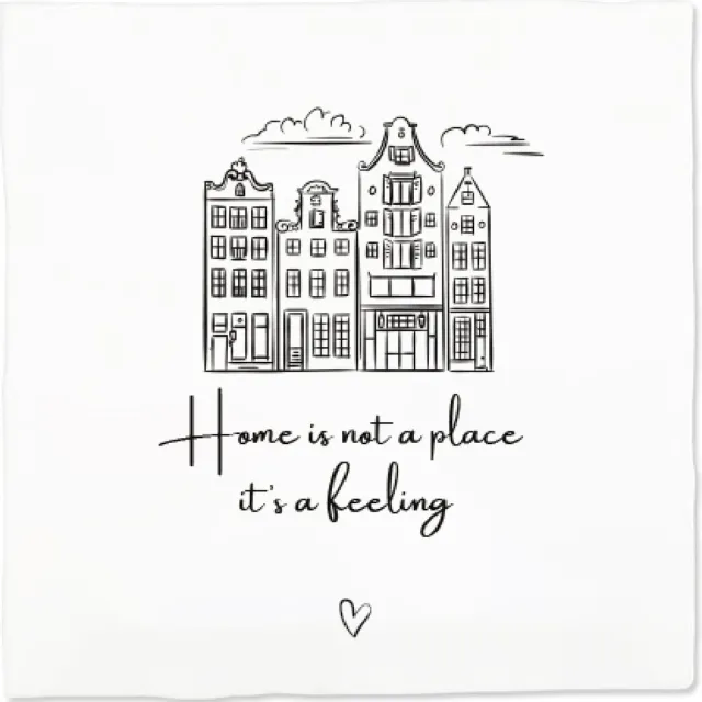 Jots Tegeltje met de tekst Home is not a place - decoratietegel - cadeau - woonaccessoires - 13x13cm zwartwit