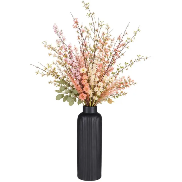 Arti Casa Articasa Bloemenvaas Gomera - zwart - 8 x 23 cm - keramiek - flesvorm vazen