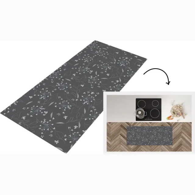 KitchenYeah Keukenloper - Loper keuken - Bloemen - Wit - Patronen - Keukenloper vinyl Multicolor